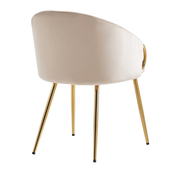 Sæt med 2 stole - Fløjl i høj kvalitet - Højdejusterbare fødder - Beige
