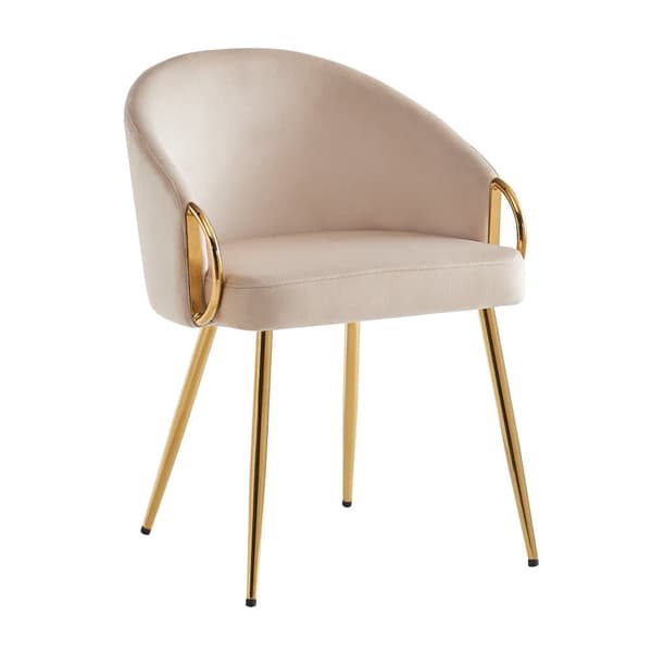 Sæt med 2 stole - Fløjl i høj kvalitet - Højdejusterbare fødder - Beige