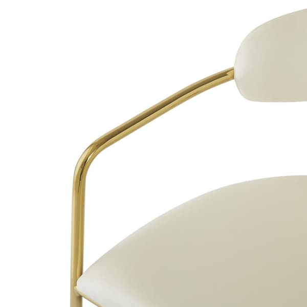 Set med 2 sammetsstolar - Modern stil - Förgylld järnram - Vit och guld