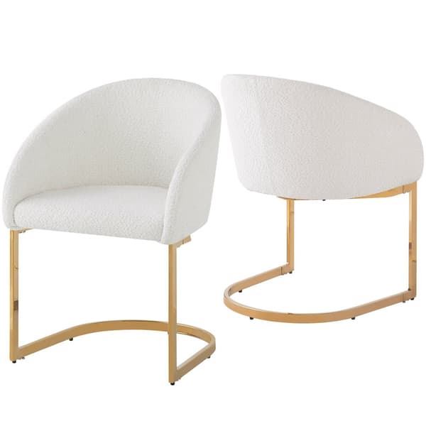 Sæt med 2 lænestole i beige frottéstof