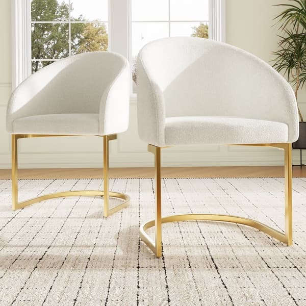 Sæt med 2 lænestole i beige frottéstof
