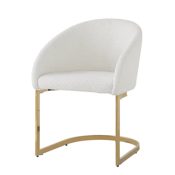 Uppsättning med 4 karmstolar i beige franskt frottétyg