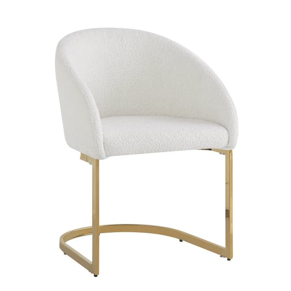 Uppsättning med 4 karmstolar i beige franskt frottétyg