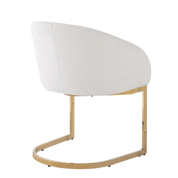 Uppsättning med 4 karmstolar i beige franskt frottétyg
