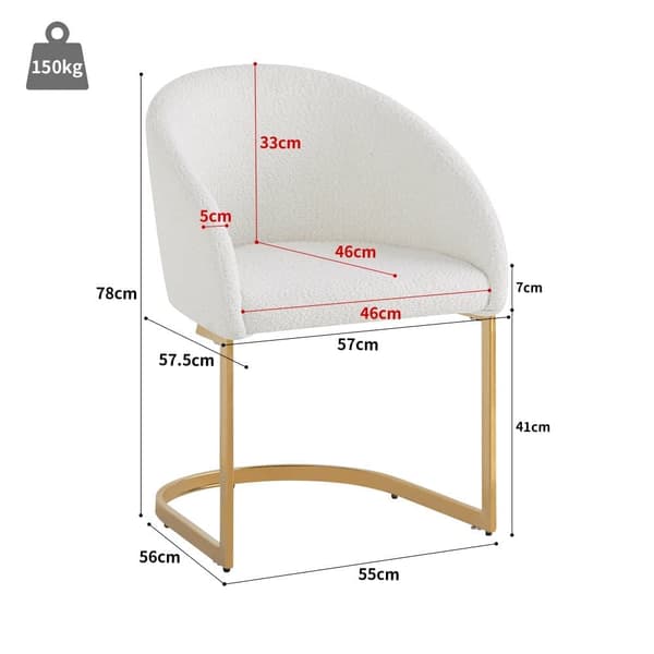 Sæt med 6 stole i beige frotté