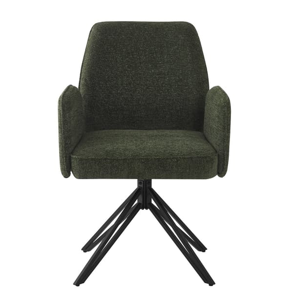 Set om 2 snurrfåtöljer med armstöd - sammet - modern stil - grangrön