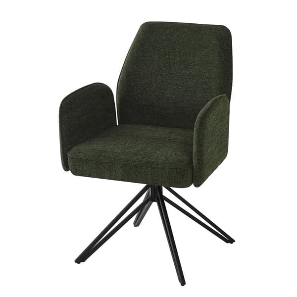 Set om 2 snurrfåtöljer med armstöd - sammet - modern stil - grangrön