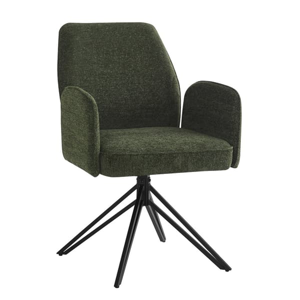 Set om 2 snurrfåtöljer med armstöd - sammet - modern stil - grangrön