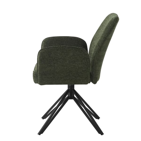 Set om 2 snurrfåtöljer med armstöd - sammet - modern stil - grangrön