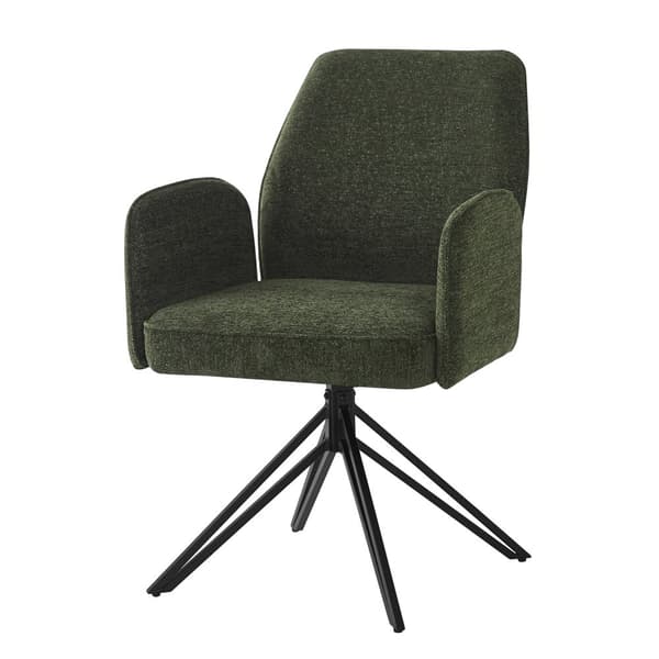 Sæt med 6 drejestole med armlæn - Fløjl - Moderne stil - Grangrøn