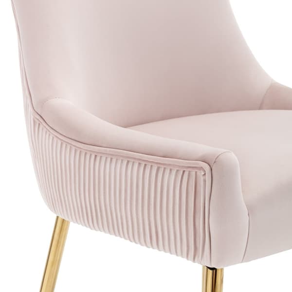 Set om 2 stolar med pläterade ben - guld och rosa
