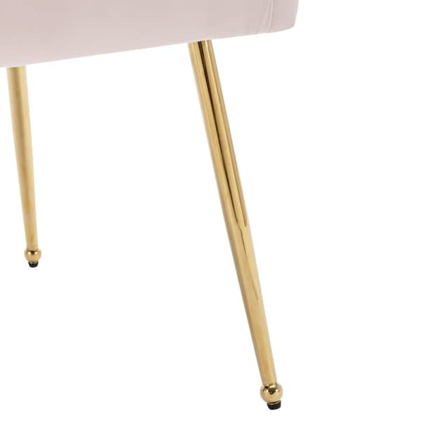 Set om 2 stolar med pläterade ben - guld och rosa