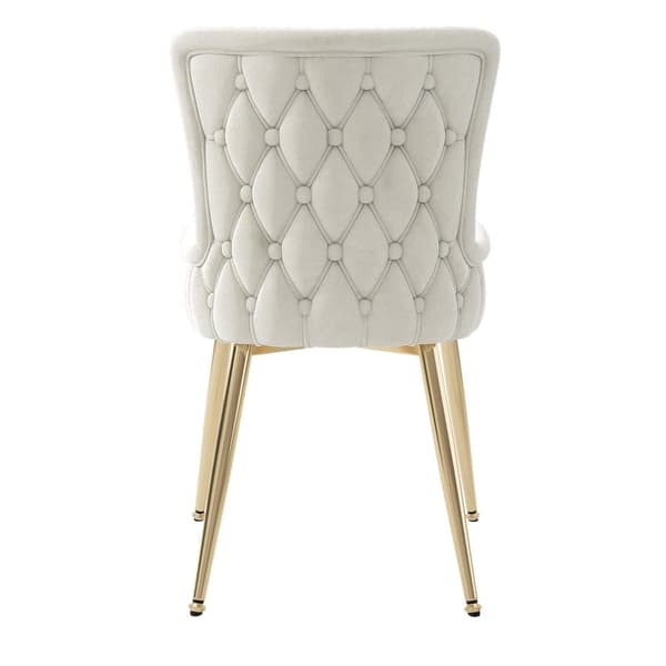4 samettituolin sarja - kultaiset metallijalat - beige