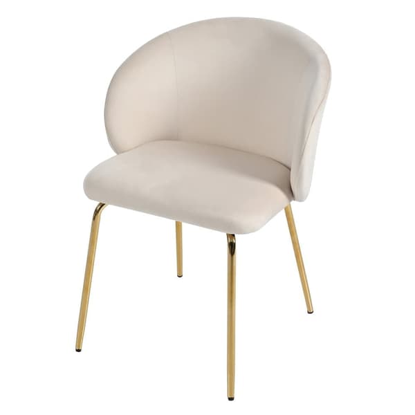 2 samettisen nojatuolin sarja - Kullatut metallijalat - Beige
