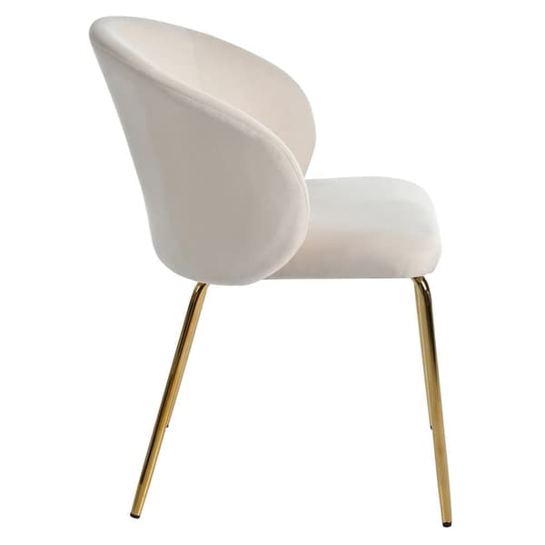 2 samettisen nojatuolin sarja - Kullatut metallijalat - Beige