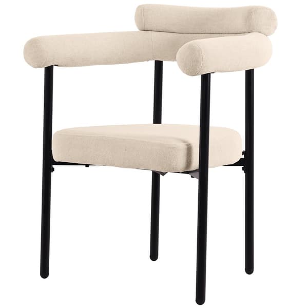 Set med 2 sammetsstolar - med armstöd - Beige