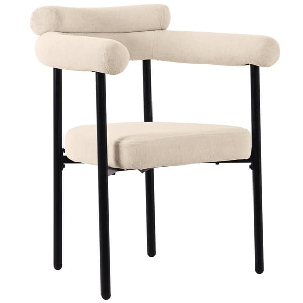 Set med 2 sammetsstolar - med armstöd - Beige