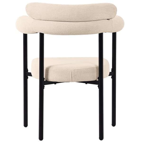 Sæt med 4 fløjlsstole - med armlæn - Beige