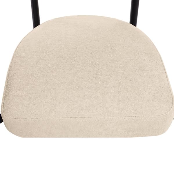 Sæt med 4 fløjlsstole - med armlæn - Beige