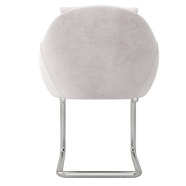 Sæt med 4 fløjlsstole - Metalstruktur - Beige