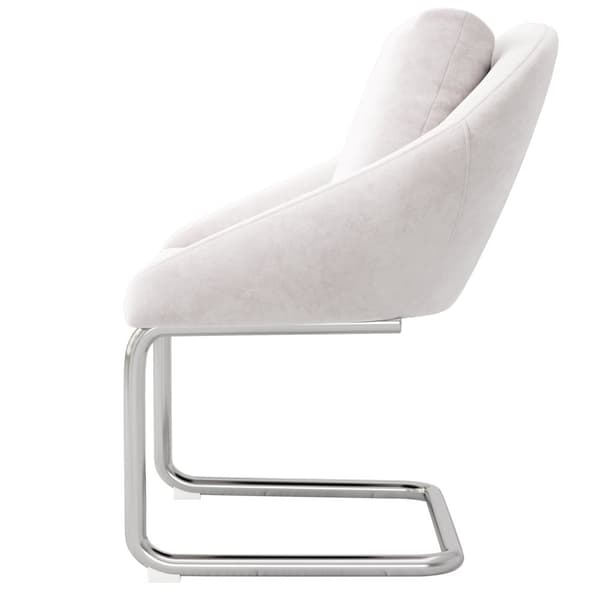 Sæt med 6 fløjlsstole - Metalstruktur - Beige