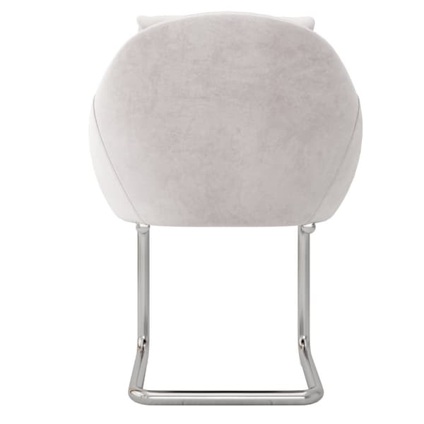 Sæt med 6 fløjlsstole - Metalstruktur - Beige