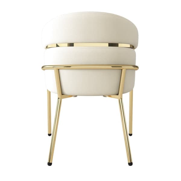 1 sammetsfåtölj - med 4 gyllene metallben - Beige