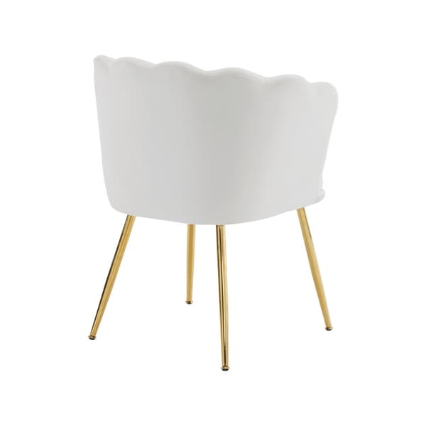 4 samettituolin sarja - terälehden muotoisella selkänojalla - kultaiset metallijalat - beige