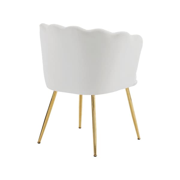 6 samettituolin sarja - terälehden muotoisella selkänojalla - kultaiset metallijalat - beige