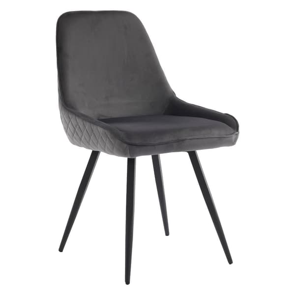 Sæt med 2 stole i blødt velour - med metalben - grå
