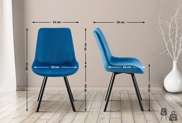 CLP Set med 2 matstolar Lewes velvet