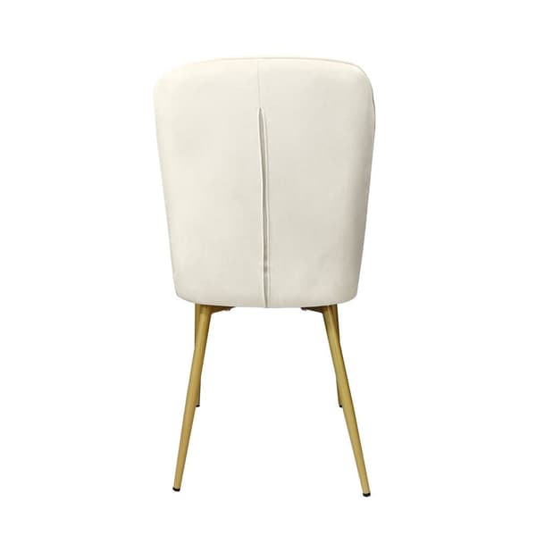 Sæt med 2 stole med fløjlsbetræk - Metalstruktur - Beige