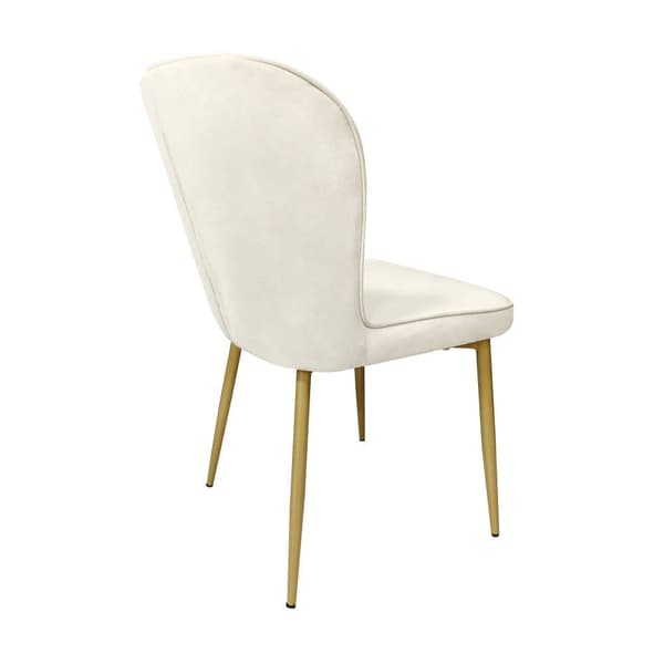 Sæt med 4 stole med fløjlsbetræk - Metalstruktur - Beige