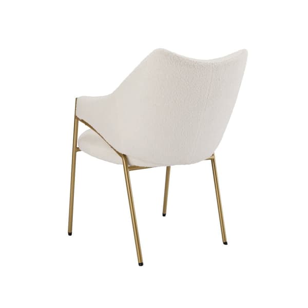 1 matstol med armstöd - Sherpa-tyg - modern stil - Beige