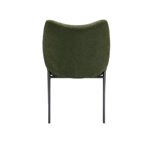 Sæt med 6 spisebordsstole med armlæn - Sherpa stof - moderne stil - grøn