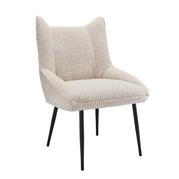 Sæt med 4 stole med tyk sædehynde - Ryddelig plysvævning - Beige