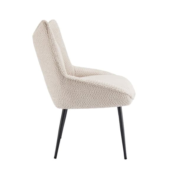 Sæt med 4 stole med tyk sædehynde - Ryddelig plysvævning - Beige