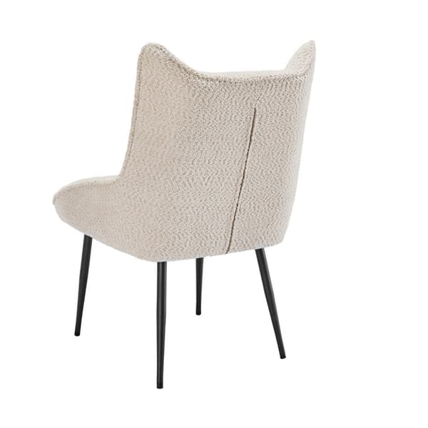 Sæt med 4 stole med tyk sædehynde - Ryddelig plysvævning - Beige