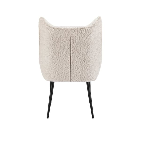 Sæt med 4 stole med tyk sædehynde - Ryddelig plysvævning - Beige