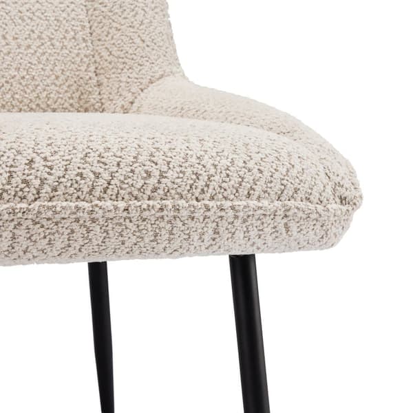 Sæt med 4 stole med tyk sædehynde - Ryddelig plysvævning - Beige