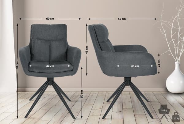 CLP Set med 2 matstolar Vilas tyg