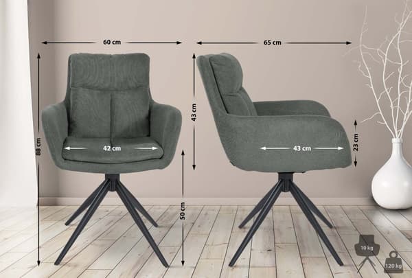 CLP Set med 2 matstolar Vilas tyg