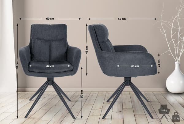 CLP Set med 2 matstolar Vilas tyg