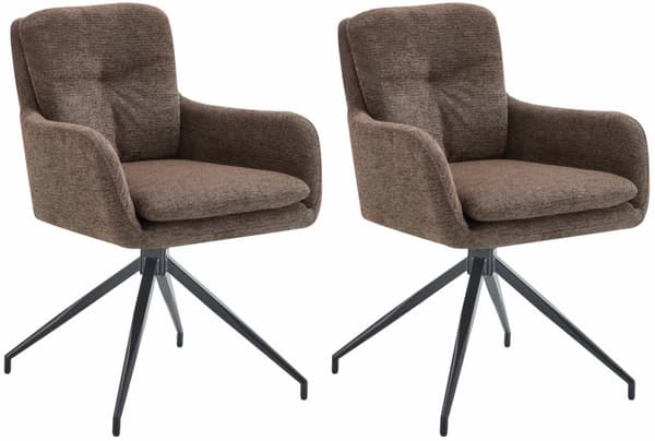 CLP Set med 2 matstolar Pickett tyg brun
