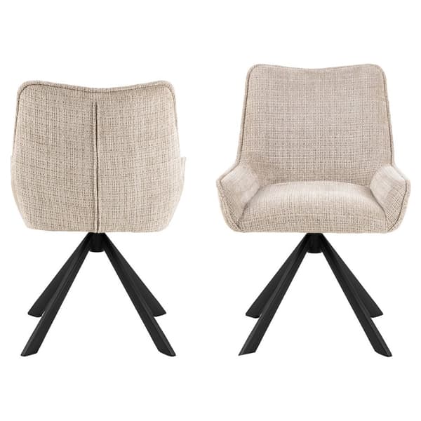 2 x Eddie spisestuestoler chenille beige.