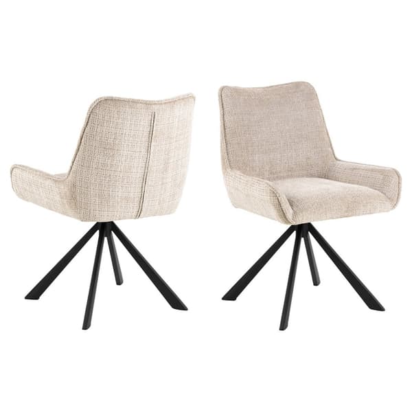 2 x Eddie spisestuestoler chenille beige.