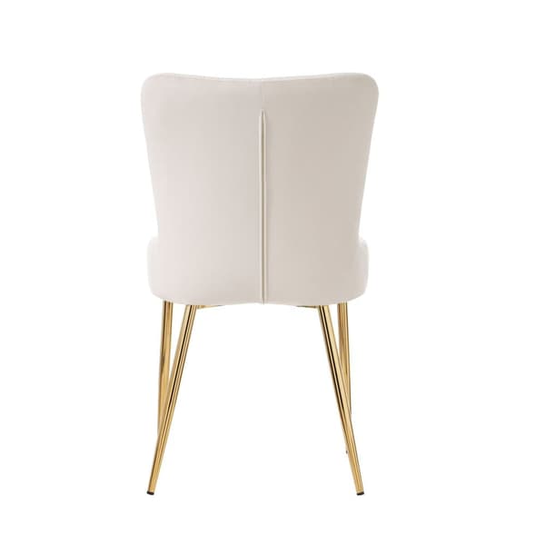 2 samettituolin sarja - kultaisilla metallijaloilla - beige