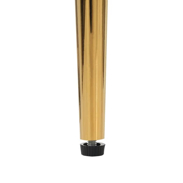 Sæt med 4 fløjlsstole - med gyldne metalben - Beige