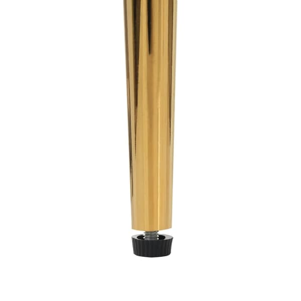 Sæt med 4 fløjlsstole - med gyldne metalben - Beige