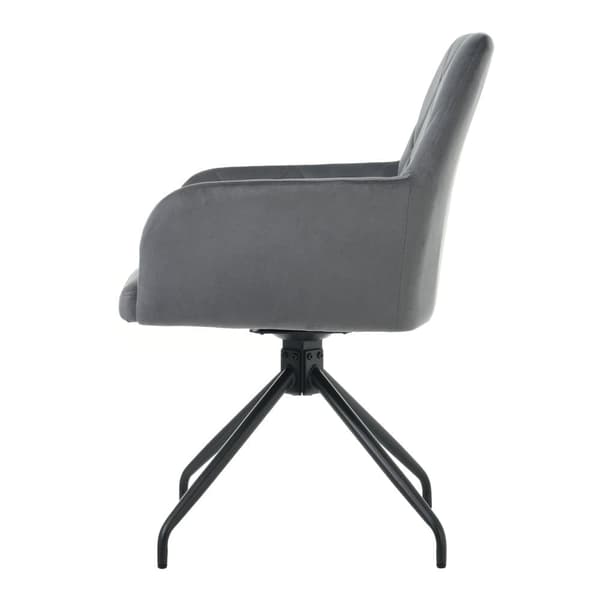 Set med 2 360° vridbara stolar - Sammetstyg - Ryggstöd med diamantmönster - Svart